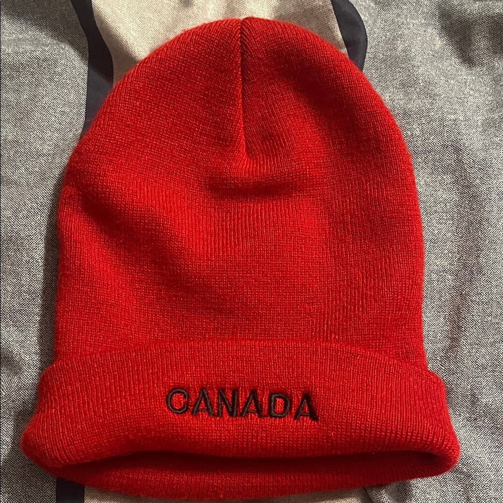 Red Beanie with Canada Embroidery